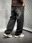 CALÇA BAGGY JEANS STONED MARROM