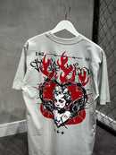 CAMISETA TRIPSIDE OVER “BARBED HEART” - CINZA