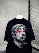 CAMISETA OVER CHRONIC 2PAC BACK TAG - PRETA